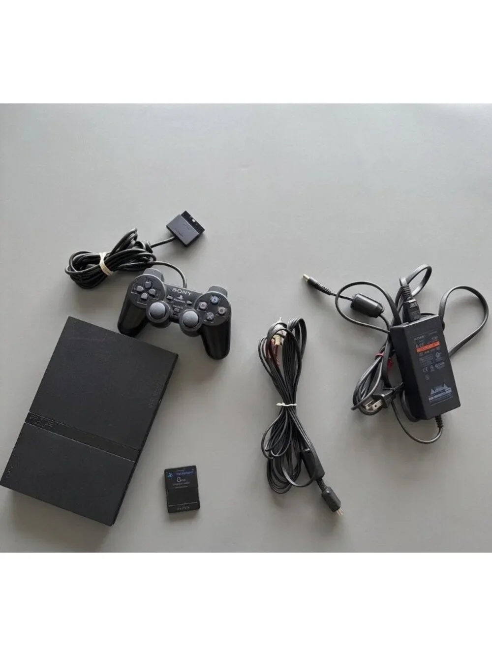 Sony PlayStation 2 Slim PS2 Black Console Controller Cords Viewtiful Joe Memory‎